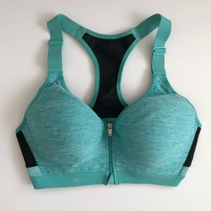 VSX Incredible Front Zip Sports Bra in Teal